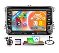 6G+128G 8 Core Android Autoradio für VW Golf 5 6 Passat Polo Tiguan Touran Caddy Skoda Seat 7 Zoll Autoradio Wireless Carplay Android Auto GPS Navi WiFi Mirror Link Bluetooth FM/RDS/DSP Rückfahrkamera
