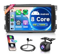6G+128G 8 Core Wireless Carplay Android Autoradio 2 Din für Mercedes Benz Smart Fortwo 451 2005-2010 9 Zoll Autoradio mit Android Auto Navi GPS WiFi Mirror Link Bluetooth FM/RDS/DSP/SWC Rückfahrkamera