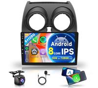 6G+128G 8 Core Wireless Carplay Android Autoradio 2 Din für Nissan Qashqai J10 2006-2016 9 Zoll Autoradio mit Android Auto Navi GPS WiFi Mirror Link Bluetooth FM/RDS DSP EQ/USB/DVR/SWC Rückfahrkamera