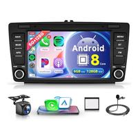 6G+128G 8 Core Wireless Carplay Android Autoradio für Skoda Octavia 2 mk2 Rapid Yeti Roomster Superb 8 Zoll Autoradio mit Android Auto Navi GPS WiFi Mirror Link Bluetooth FM/RDS/DSP/SWC Rückfahrkamera