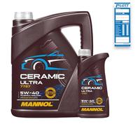 6L Mannol Ceramic Ultra 5W-40 Motoröl passend für VW 502.00 505.00 MB 229.3 229.5 Porsche A40 Renault RN0710 RN0700