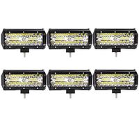 6X 120W LED Arbeitsscheinwerfer Off-Road Scheinwerfer Bar Fernlicht 12V-24V Reflektor Lampen IP67 Wasserdicht Zusatzscheinwerfer Flutlicht für Auto Jeep Traktor SUV