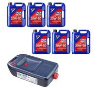 6x 5 Liter Liqui Moly Touring High Tech 20W-50 Motoröl + Ölauffangbehälter
