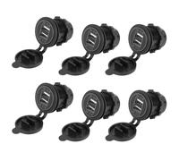 6X 5 V 4.2A Doppelter 2USB Ladegeraet Buchse Adapter Steckdose fuer 12 V 24 V Auto Motorrad (Blau)