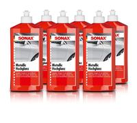 6x 500ml SONAX METALLICHOCHGLANZ POLITUR METALLIC LACKPFLEGE LACKREINIGER PFLEGE
