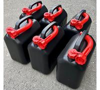 6x Benzinkanister 10L SCHWARZ Dieselkanister Reservekanister Kraftstoffkanister 10 Liter Wasserkanister für Benzin Diesel Wasser AdBlue, 10-Liter-Kanister mit Außgießer 10 ltr Petrol Can