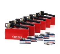 6x BREMI Zündspule + BOSCH FR7LDC+ Zündkerze für BMW E36 E46 E39 E38 M50 M52 M54