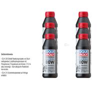 6x Liqui Moly Motorbike Gear Oil GL4 80W Mineralisch Motorrad Getriebeöl 500 ml