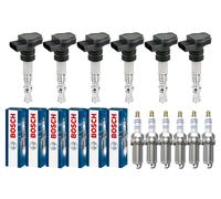 6x NTY Zündspule +6x BOSCH Zündkerze Doppelplatin für Audi A5 Cabriolet 8F7 S5