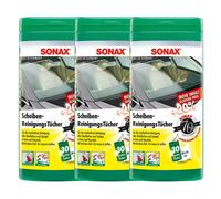 6x SONAX 25 Stück ScheibenReinigungsTücher Box zur Reinigung