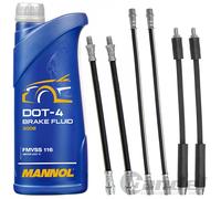6xBREMSSCHLAUCH VORDERACHSE+HINTERACHSE+1L MANNOL DOT4 passend für MERCEDES W168