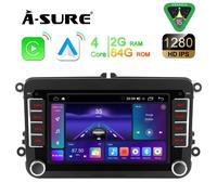 7" 2+64G Autoradio Android 15 Carplay GPS Navi RDS 2 DIN Für VW GOLF 5 6 VW Polo