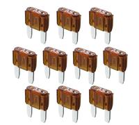 7.5A KFZ Mini Sicherungen - 10 Stück Set für 5V 12V 24V 32V | 11mm Größe | Stecksicherungen für Boot, Motorrad, Wohnmobil & Roller | Autosicherungen als Flachsicherungen Ersatzsicherungen - Braun