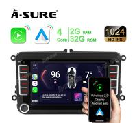 7" Apple Carplay Android 14 Autoradio GPS Navi Für 2 DIN VW GOLF 5 6 Passat Polo
