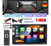 7" Autoradio Navi mit Rückfahrkamera 1 Din Radio AUX FM BT CarPlay Android Auto