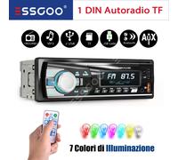 7 Farben 1 DIN MP3 Player Autoradio mit Bluetooth Aux BT Freisprech USB SD TF FM