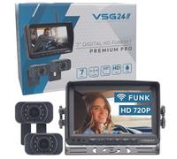 7" FUNK-HD-Rückfahrkamera PREMIUM PRO HD 2 Kameras Wohnmobil LKW Distanzlinien