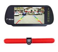【7'' LCD Rückspiegel+ Rückfahrkamera Transporter】im 3. Bremsleuchte Rückfahrkamera Bremsleuchte Rückfahrsystem Ersatz für VW T5 Multivan Caravelle Hochdach/T6 mit Hochdach/T5 Camper