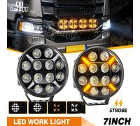7" LED Zusatzscheinwerfer Combo Tagfahrlicht Blitzlicht E-Zulassung LKW Traktor