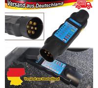 7-polig Trailer Tester Anhänger Wohnwagen Steckdose Prüfgerät 12V Prüfer KFZ DE