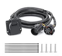 7-Poliger Anhänger Kabelbaum Verlängerung, 2,3 m Steckverbinder Zubehör mit Federschutzdeckel, Kompatibel mit für NISSAN für TOYOTA für TUNDRA für GMC für SIERRA für CHEVY für SILVERADO für RAM für