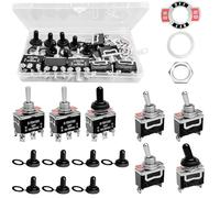 7 Stk Rocker Toggle Switch, Miniatur-Kippschalter, 15A/250VAC, 2 Position 2 Pin-ON/OFF, 6 Position 3 Pin-NO/OFF/NO, Kippschalter Subminiatur, Wippschalter, für Auto Arduino LKW Boot