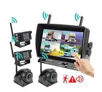 7-Zoll-BSD-Wireless-Monitor-Touchscreen-DVR-Aufnahme IR-Nachtsicht-Rückfahrkamera 4CH for LKW/Bus/Anhänger/Wohnmobil/SUV(Side add Square,128G)