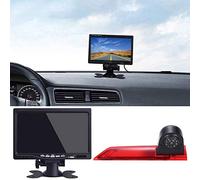 7" Zoll LCD Monitor +1280x720pixel 1000TV Linien Rückfahrkamera integriert in 3. Bremslicht dritte Bremsleuchte Kamera for Ford Transit Custom 2012-2016 Transporter Business MPV SUV Bus
