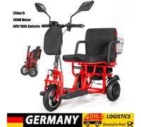 700W Faltbar 3-Rad Senioren Elektromobil 32km 48V/10Ah 25km/h + Eine Akku