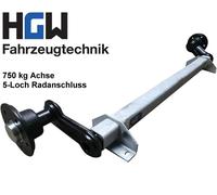 750 kg Achse für Anhänger - AM: 1300 mm - AS: 5112 - ungebremste Laufachse