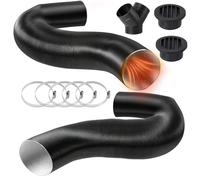 75mm Standheizung Zubehör, Auto Heizung Rohrleitung, Y-Rohr Diesel Standheizung Zubehör, 75mm Entlüftungsschlauch, 5 Edelstahlklemmen, Abgasschlauch Clips Set für Auto, Transporter, Wohnmobil und Van