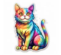 7X Autoaufkleber Sticker Katzen LGBT Tuning Auto Heckscheibe 9X9 cm