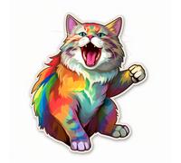 7X Autoaufkleber Sticker Katzen LGBT Tuning Auto Heckscheibe 9X9 cm