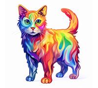 7X Autoaufkleber Sticker Katzen LGBT Tuning Auto Heckscheibe 9X9 cm