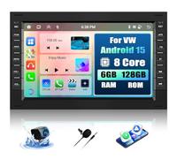 8 Core 6+128G Android 15 Autoradio für VW T5 Golf 4 Bora Polo MK5 Passat B5 Jetta, 7" IPS 2.5D Radio mit Wireless Carplay Android Auto/FM/RDS /32EQ /DSP/GPS/WiFi+ AHD Rückfahrkamera