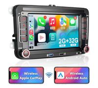 8 Core Autoradio mit Navi Bildschirm für VW T5 Golf 5 6 Polo Sharan Seat Passat Tiguan,7 Zoll Golf Radio mit Wireless Carplay & Android Auto，VW Caddy Radio Bluetooth RDS EQ GPS SWC FM WiFi USB,2+32G