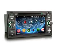 8-Kern 4GB+64GB 7 Zoll Android 14 Autoradio 2Din mit GPS Navi für Ford Fiesta Focus Transit Galaxy C-Max S-Max Kuga Bluetooth 5.0 CarPlay Android Auto DSP WiFi 4G DAB+ OBD2 DVD CD DVB-T2 FM RDS