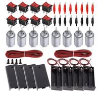 8 Set 140 Micro DC Motor 1.5V-6V 15000-16000RPM+4 Stück AA Batteriehalter+16 Stü