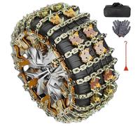 8 Stück Universal Schneeketten für Reifenbreite 175-265 mm Stahl Snow Chains mit Handschuhe Schneeschaufel Auto Winterketten Schnellmontage für ATV PKW SUV LKW Van