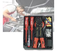 BRÜDER MANNESMANN M00208 Kabel-Crimper Werkzeugsatz Schwarz, Rot