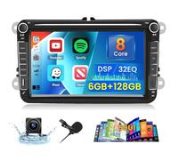 [8Core 6G+128G] Inefala Android 15 Autoradio für VW Golf Passat Tiguan Polo Caddy Touran Seat mit Wireless CarPlay Android Auto, 8" Radio Auto mit Navi GPS WiFi DSP BT RDS/FM SWC Mic Rückfahrkamera
