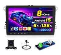[8Core 6G+128G] Inefala Android 15 Autoradio für VW Golf Passat Tiguan Polo Caddy Touran Seat mit Wireless CarPlay Android Auto, 9" Touchscreen Radio Auto mit Rückfahrkamera GPS WiFi DSP RDS/FM Mic