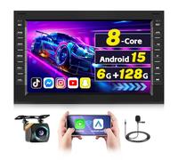 [8Core 6G+128G] Inefala Android 15 Autoradio für VW Polo Golf 5 6 Caddy Tiguan Touran mit Wireless CarPlay Android Auto, 7" Radio Auto mit Navi GPS WiFi DSP BT RDS/FM SWC Mic Rückfahrkamera
