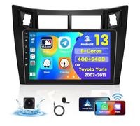 [8Cores 4G+64G] Hikity Autoradio Android 15 Für Toyota Yaris Vizi 2007-2011 9Zoll Touch Display Auto Radio mit 1280*720 Pixel 32EQ FM RDS Wireless Carplay Android Auto GPS Navi WFI MIC Rückfahrkamera
