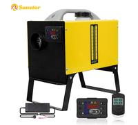 8KW Tragbarer Diesel-Lufterhitzer, 12V/24V All-in-One-Gehäuse inkl. 110-240V Netzteil, LCD-Display & Fernbedienung, mit Bodenhalterung. Für Wohnmobile, Autos, LKWs, Busse.