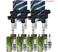 8x BOSCH Zündspule + DENSO Zündkerze für Audi A5 8T3 S5 quattro VW Touareg 7LA