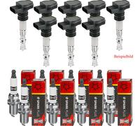 8x KAMOKA Zündspule + CHAMPION Zündkerze für BMW 7er E38 750i iL