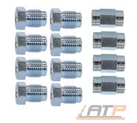 8x VERSCHRAUBUNG + 4x VERBINDER FÜR BREMSLEITUNG BREMSROHR Ø 4,75 MM