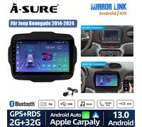 9" Android 13 Autoradio CarPlay Bluetooth WiFi Navi für Jeep Renegade 2014-2019