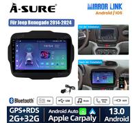 9" Android 13 Autoradio CarPlay Bluetooth WiFi Navi für Jeep Renegade 2014-2019